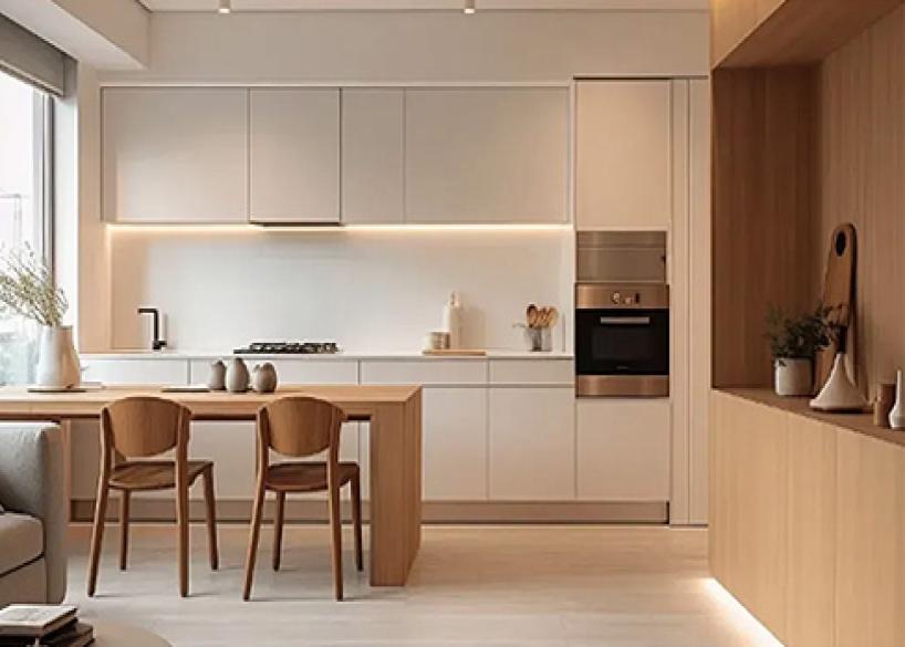 화이트 오크 | 따뜻하고 섬세한 질감으로 평화롭고 편안한 분위기를 선사합니다.